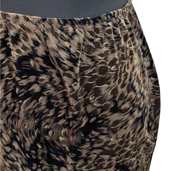 Carole Little 16 Gold Velvet Feather Pencil Skirt Sparkly Evening Fits 1X 2X 3X - Picture 6 of 9